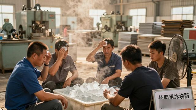 车间高温不用愁 盐田防暑降温冰块成了工人的救命凉方